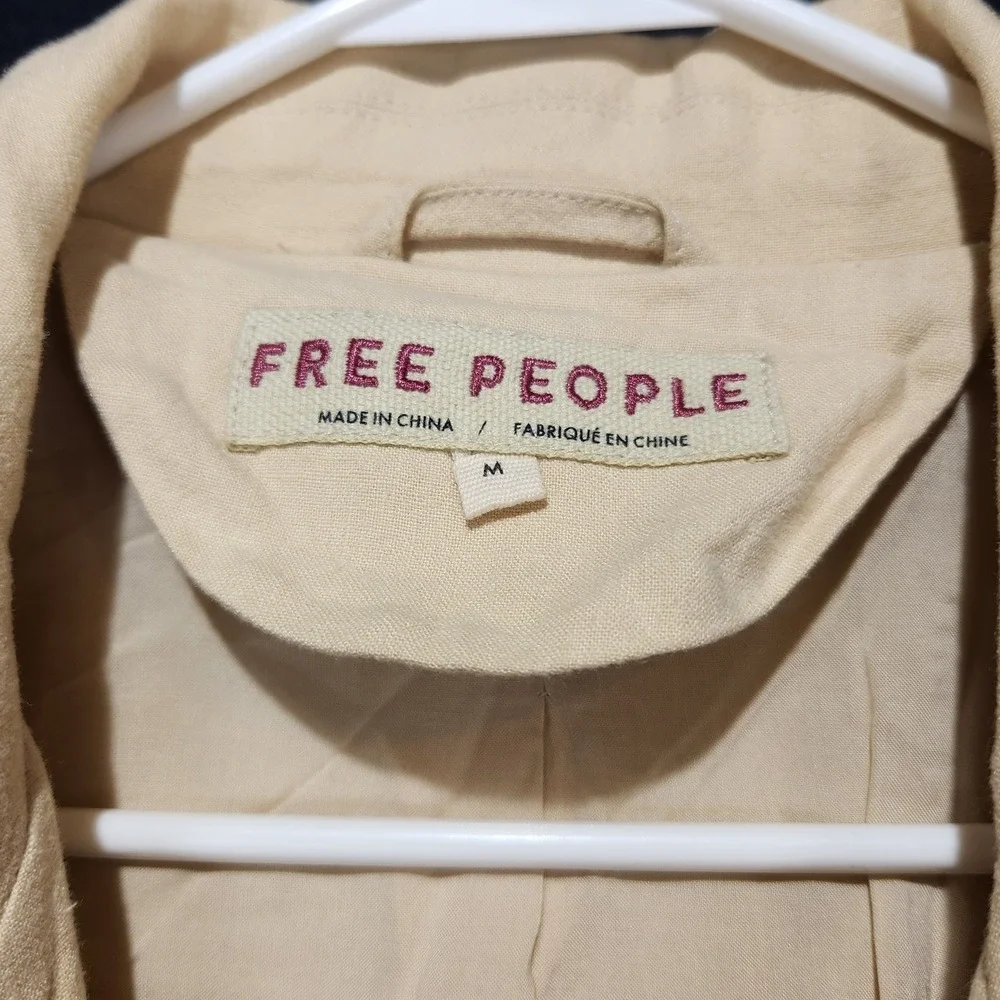 Free‎ People Women's Preppy Casual Blazer Beige Size M
